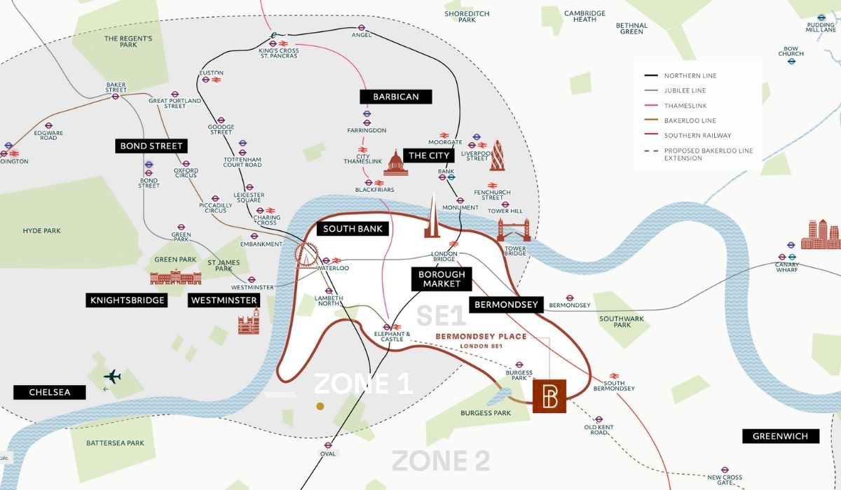 Bermondsey Place Map